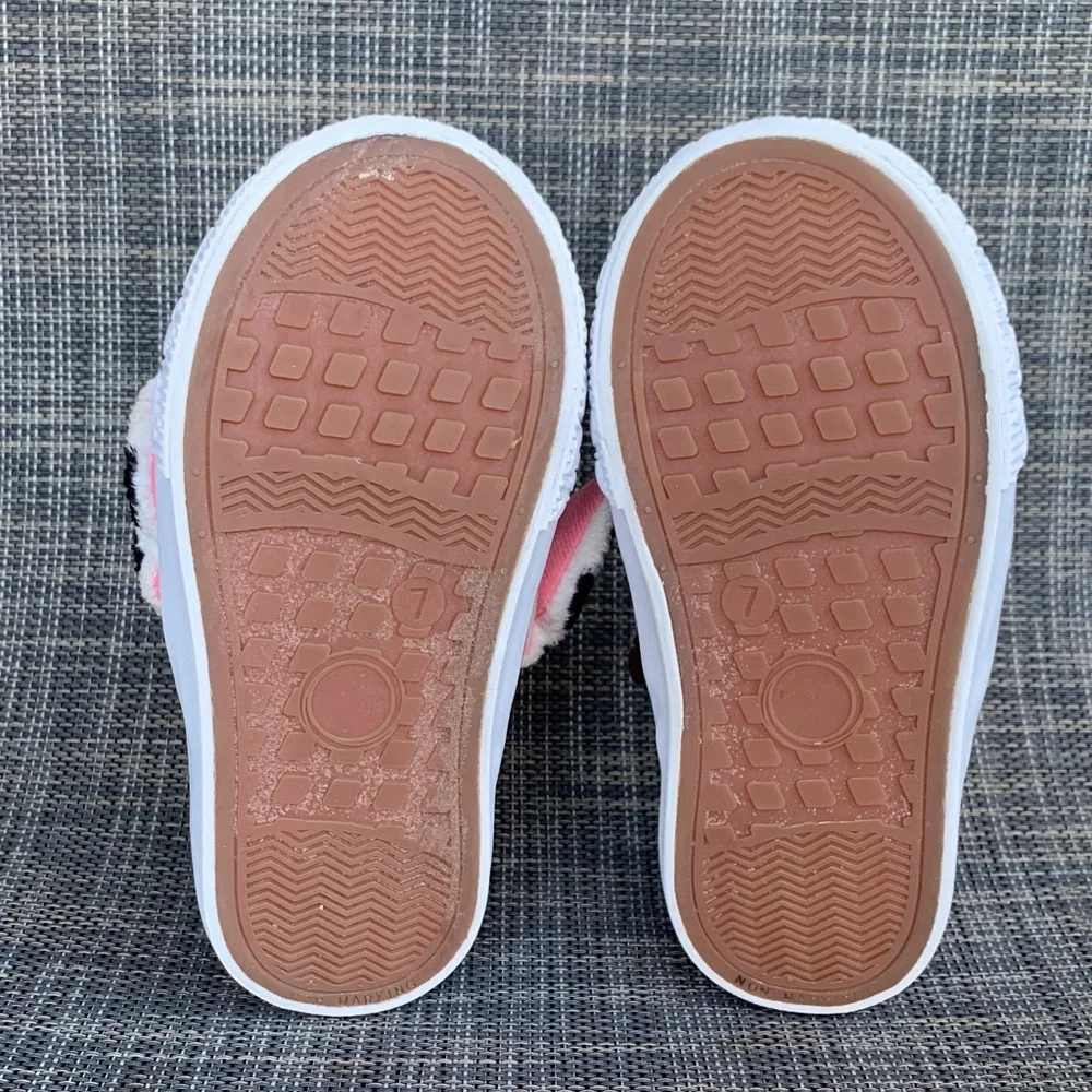 Paw Patrol Characters Toddler Kids Fleece Slip-On Sneakers Shoes size 7